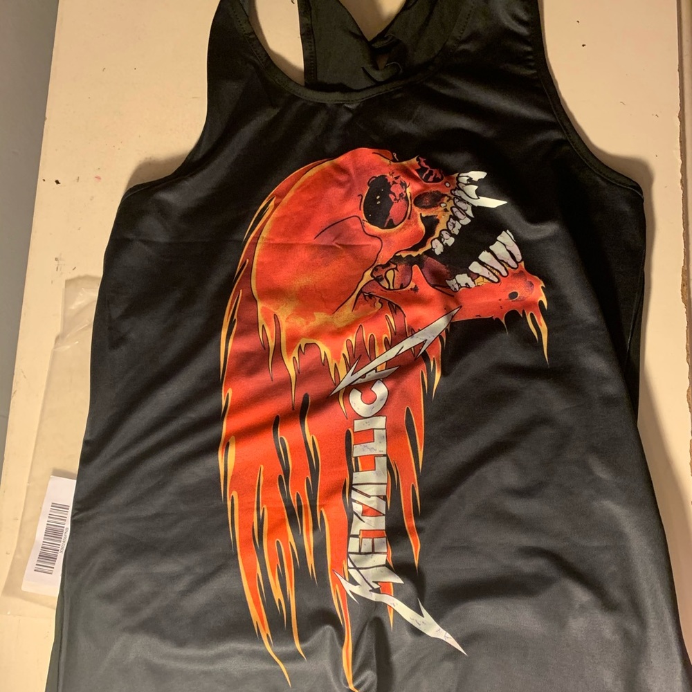 Never worn Metallica Flaming Skull Tank Top